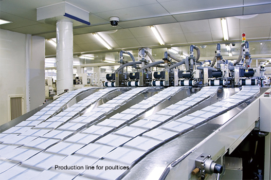 Production line for poultices
